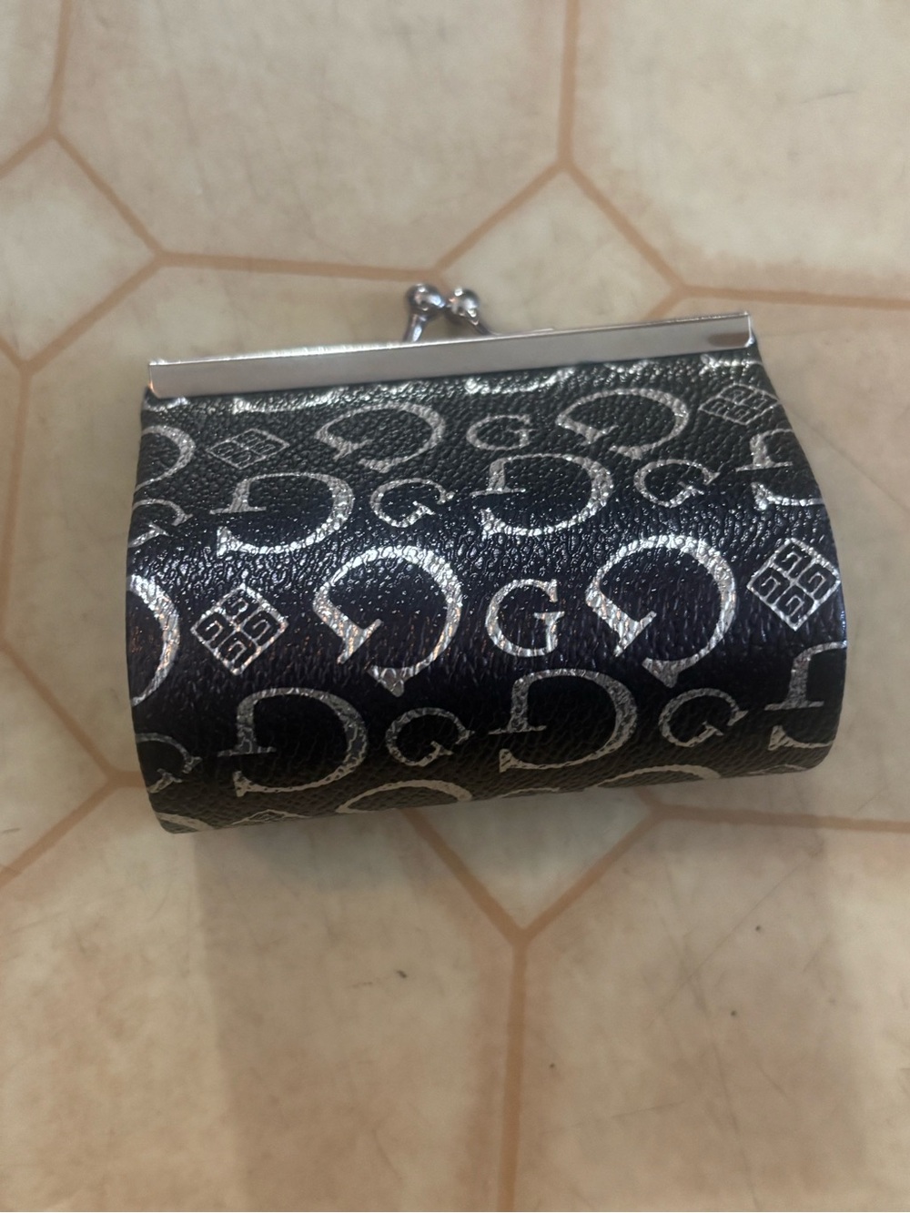 Black Coin Purse with Silver 'G' Logo Accent